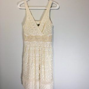 EVA FRANCO size 4 V-Neck Crochet Dress